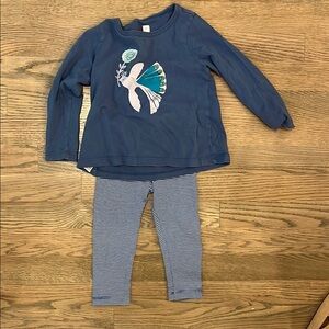 Tea Collection Blue Graphic Top and Matching Pants